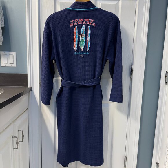 RARE Tommy Bahama Aloha From Paradise Waffle Knit Cotton Robe Size S/M - Picture 1 of 9